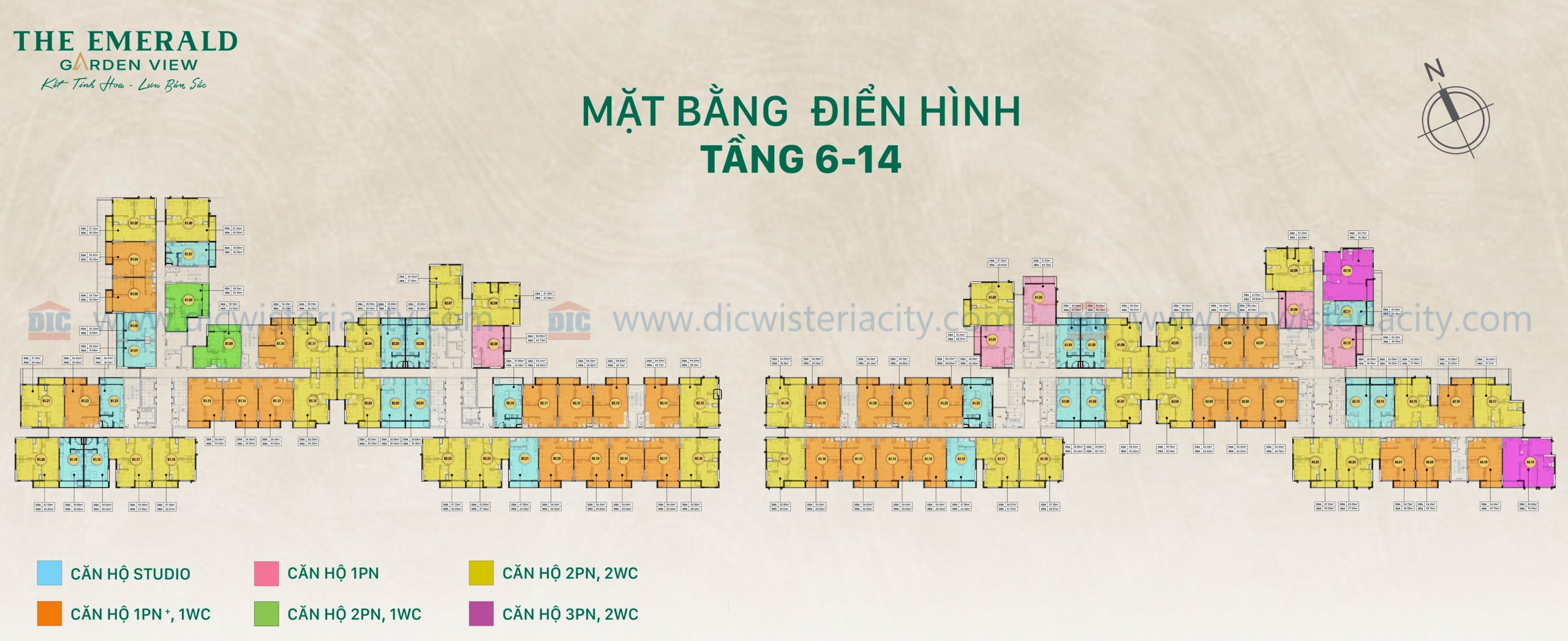 Mặt Bằng The Emerald Garden View_tầng 6-14