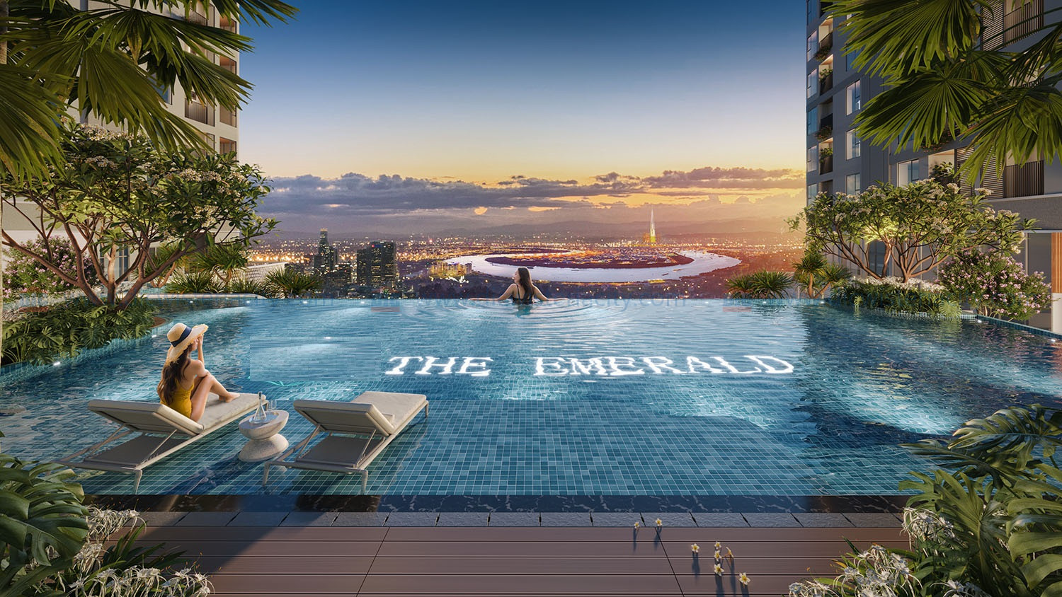 View Hồ Bơi The Emerald Garden View